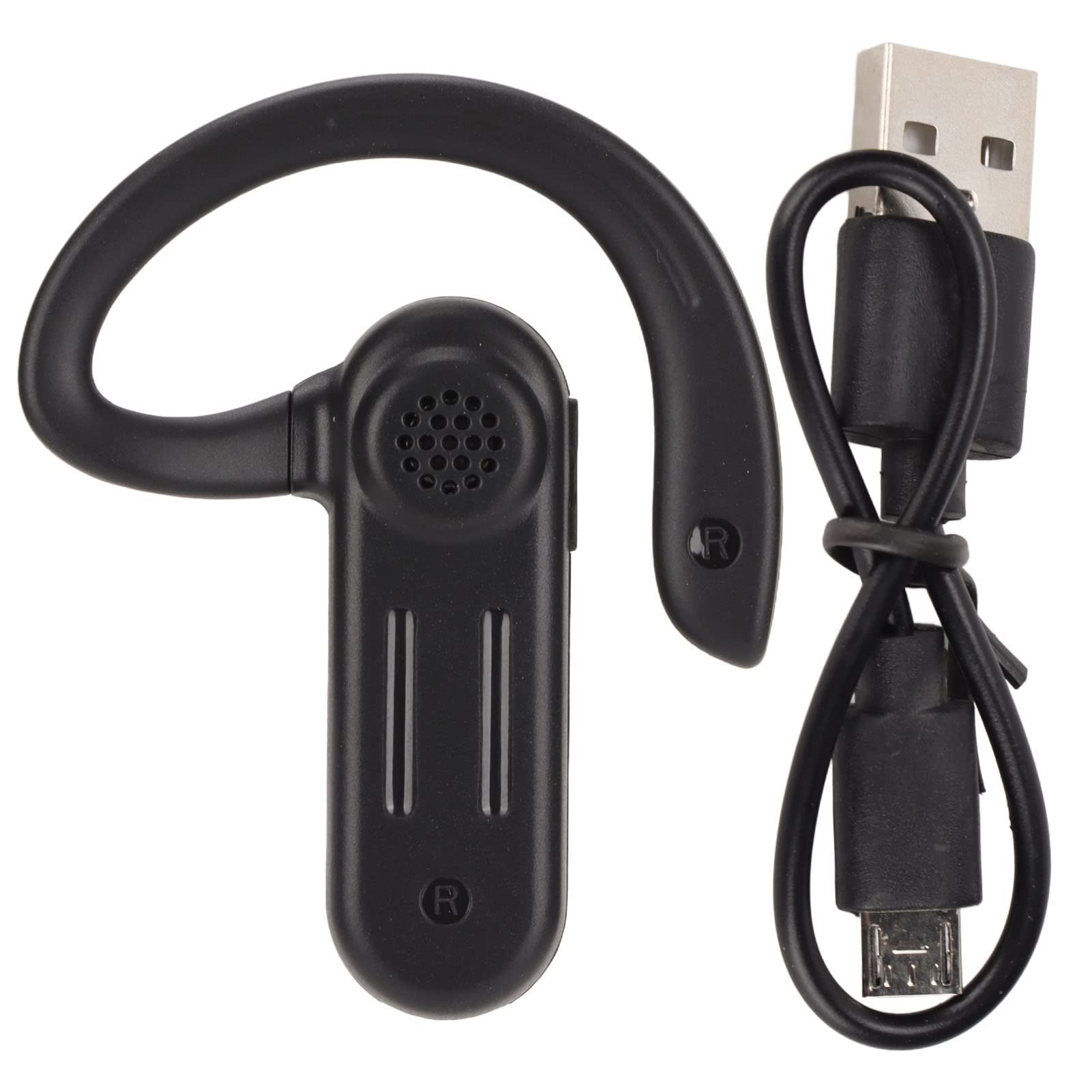 PUSOKEI Auriculares Inalámbricos Bluetooth, Auriculares de un Oído sin Dolor para Teléfono Celular, Auriculares con Gancho para la Oreja sin Tapones para los Oídos, Auricular Impermeable