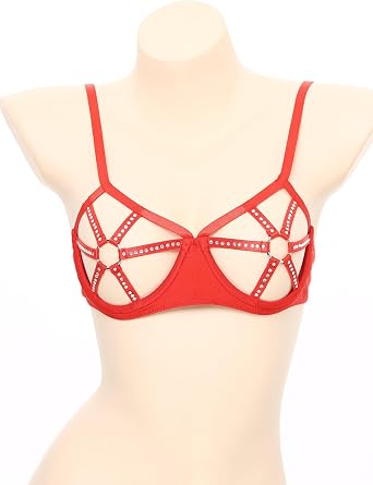 Women Sexy See Through Open Nipples Tank Tops Vest Crop Top Shirt Cage Bra Harness