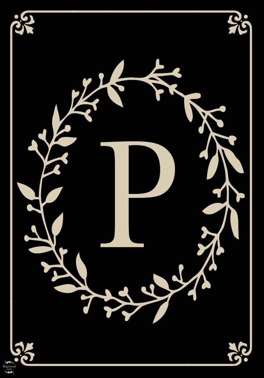 Briarwood Lane Classic Monogram Letter P Double-Sided Everyday Double Sided House Flag 40" x 28" Briarwood Lane