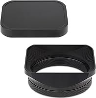Haoge Metal Square Lens Hood Kit for Fujifilm X100VI - 49mm UV Adapter Ring & Metal Cap - Black Aluminum Accessories