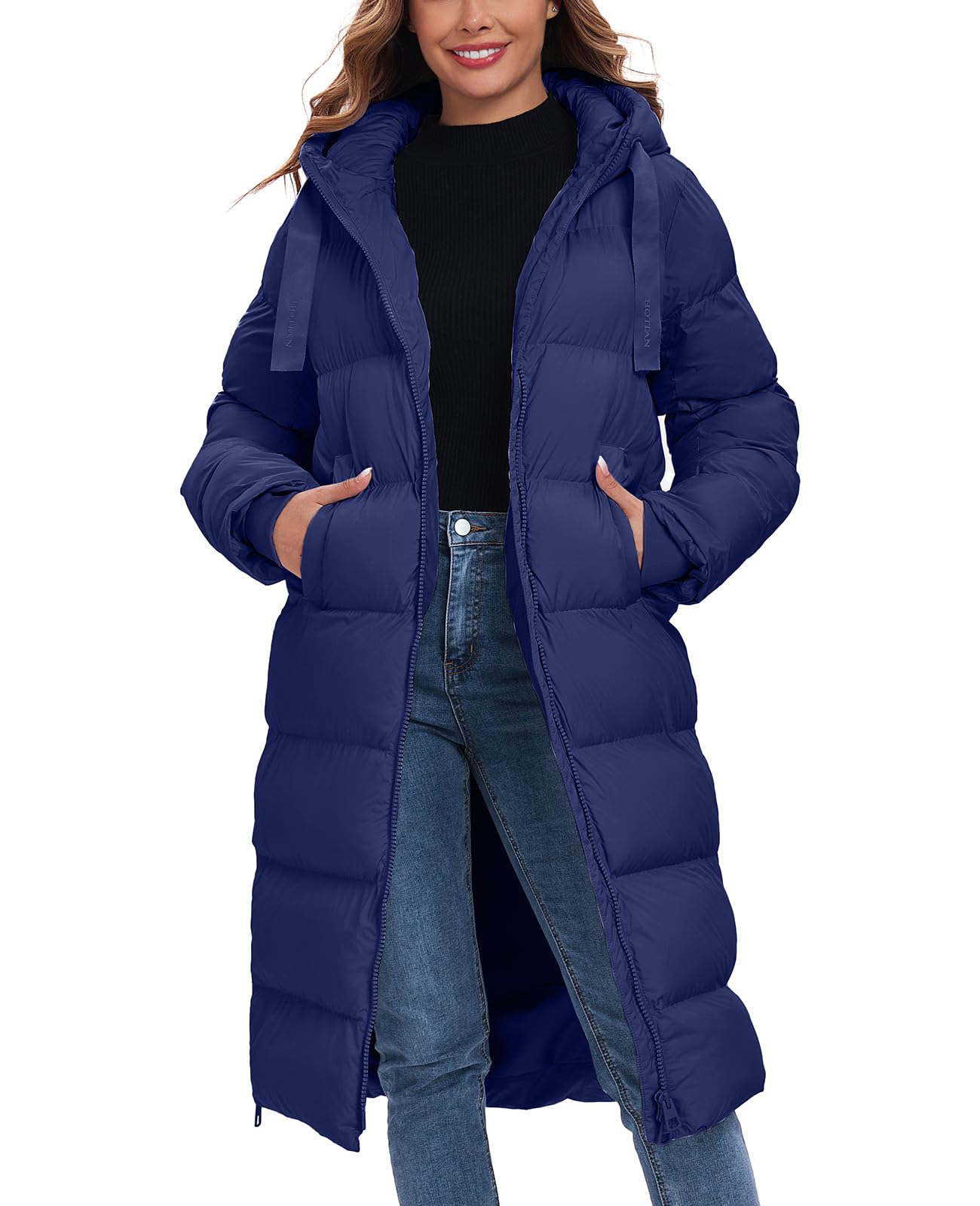 Womens Winter Maxi Long Puffer Coat Thicken Hooded Down Quilted Padded Jacket Winter Warm Outerwear-image-27