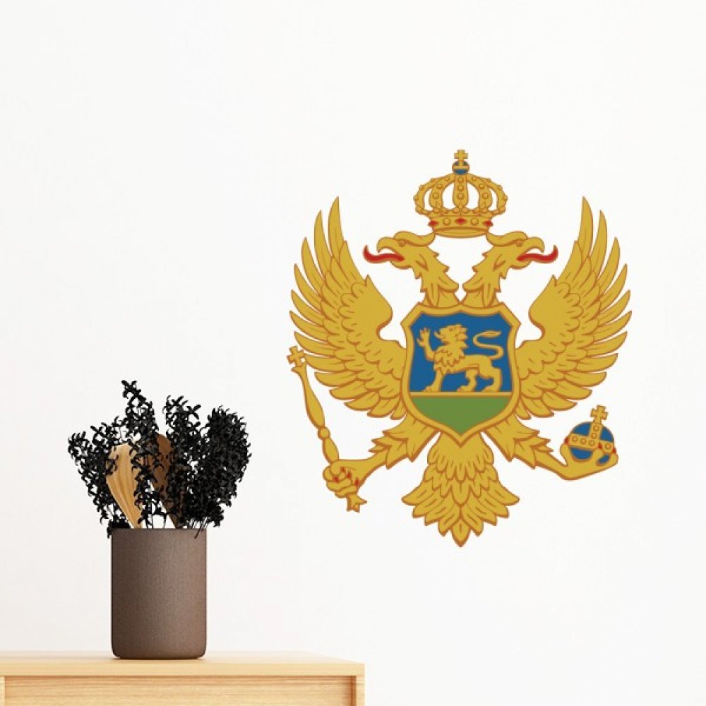 Sticker mural Monténégro emblème national amovible déco chambre 30cm
