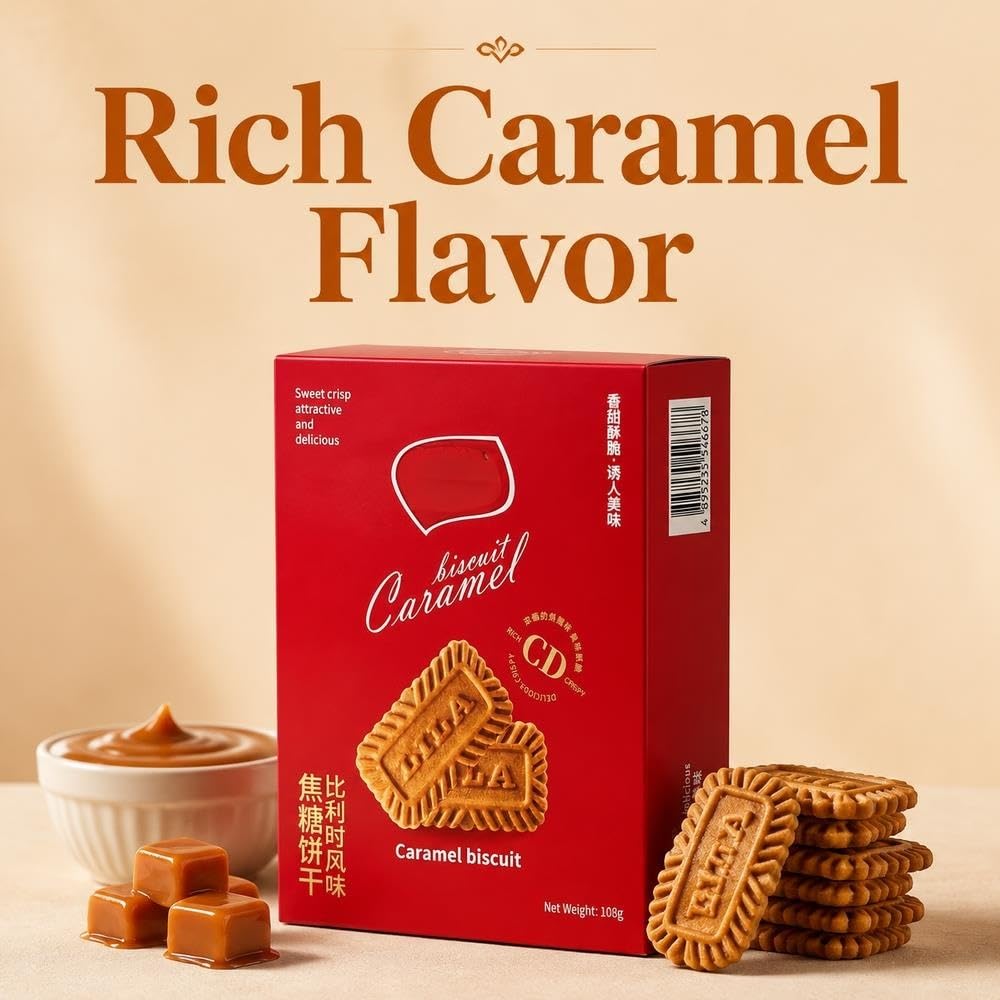 Galletas De Caramelo, Snack Dulce Crujiente 108g