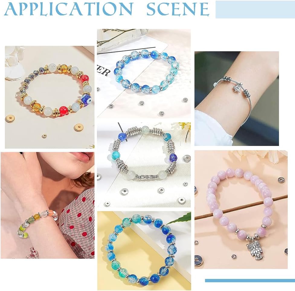 PH PandaHall 100pcs 8mm Stainless Steel Spacers Beads 2mm Hole Flat Round Beads Spacer Metal Loose Spacers Beads Charm Jewelry findings for Necklace Bracelet Earring Making DIY - Image 6