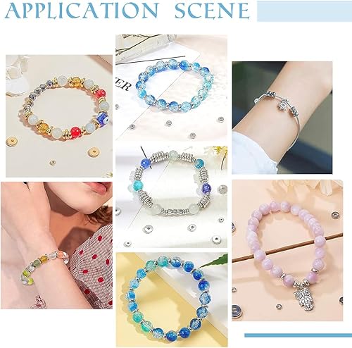 Miniatura 6 de PH PandaHall 100 unidades de 0.315in de acero inoxidable espaciadores cuentas de 0.079in agujero plano redondo cuentas espaciadores de metal sueltas