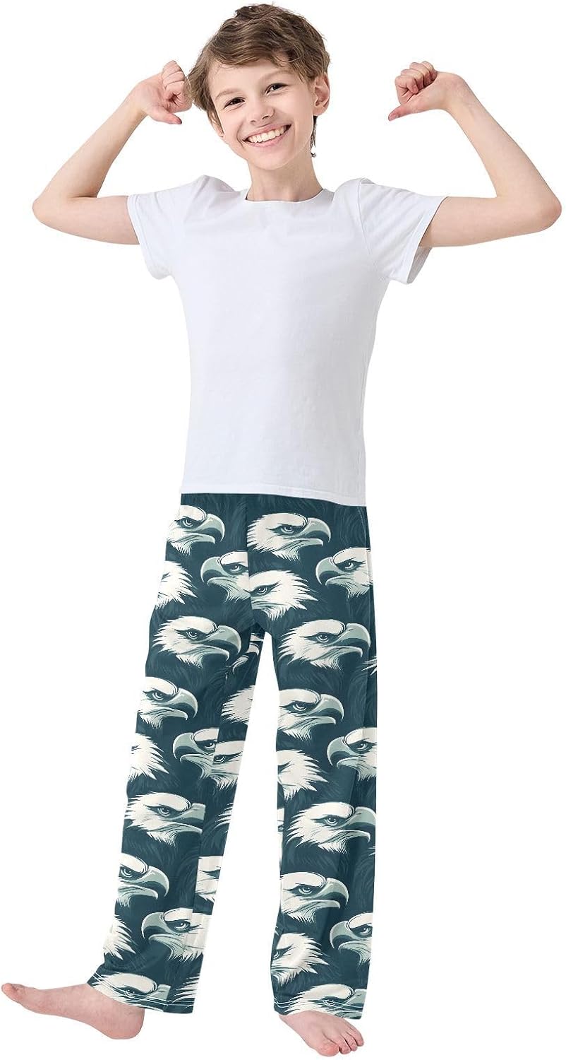 Eagles Head Pajama Pants PJ Bottoms Lounge Sleep Pant Sleepwear Elastic Waist Pockets - Image 3
