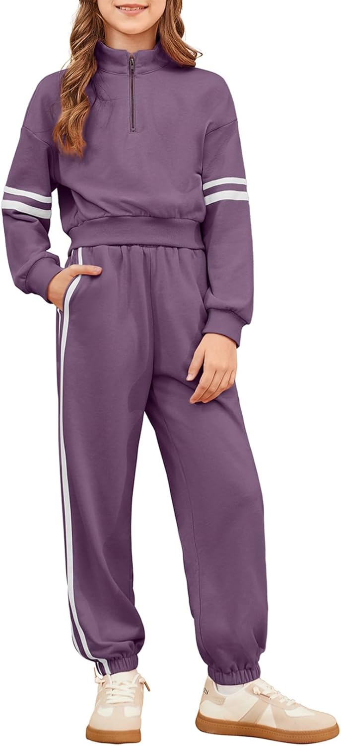 blibean Tween Girls Crop Sweat Suits Fall Pant Sets Size 6-15 Years