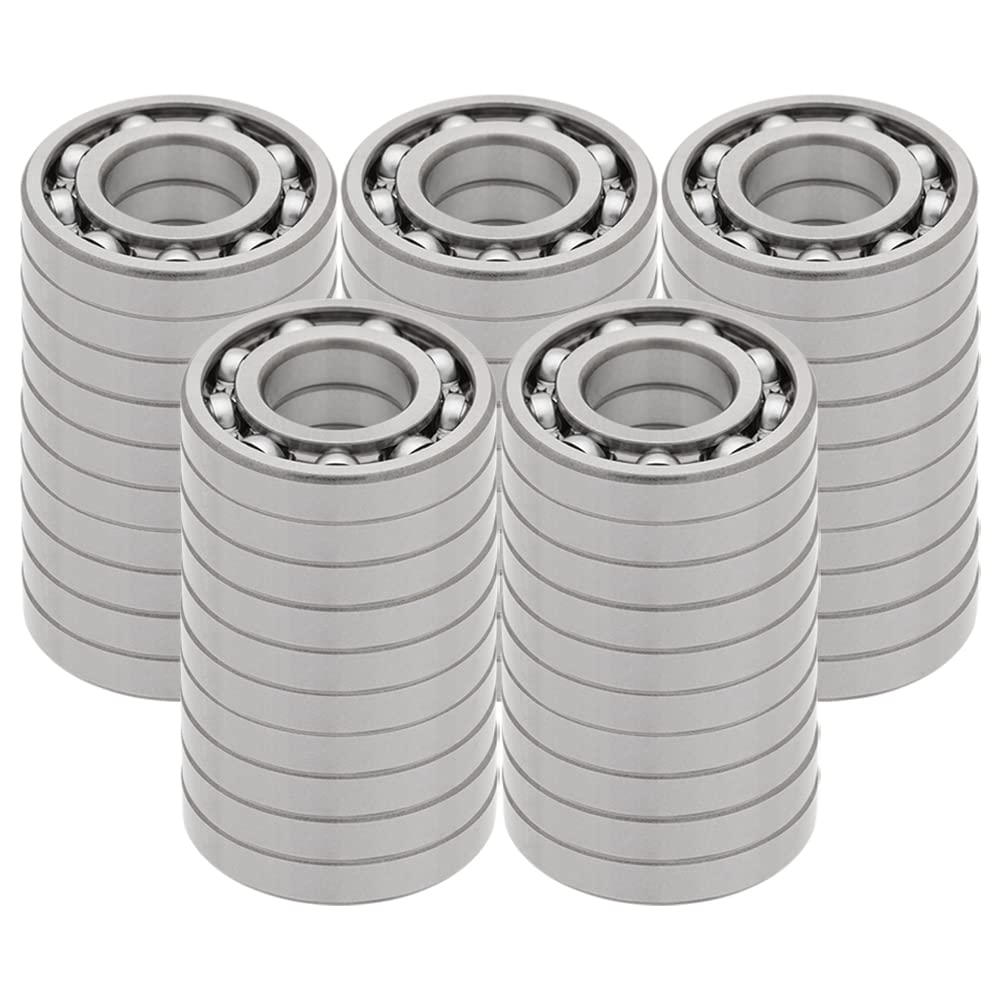 [50-Pack] R12-OPEN - Deep Groove Radial Ball Bearing 0.75 in x 1.625 in x 0.3125 in (ID x OD x W) | 19.05 mm x 41.275 mm x 7.938 mm (ID x OD x W) Open Design