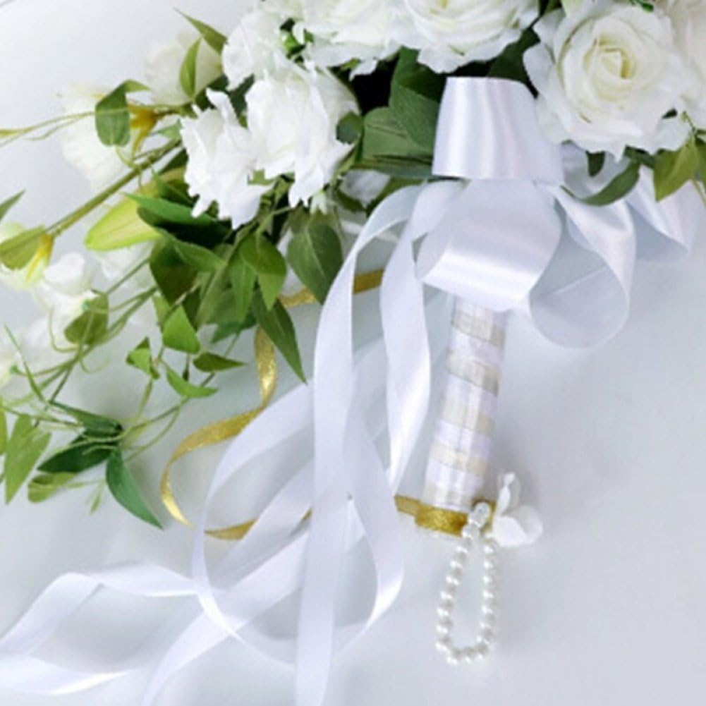 Hochzeitssträuße Für Die Braut, Hochzeitssträuße Kaskadierendem Blumenstrauß Künstlichen Rosen, Spitze, Langem Band, Brautstrauß Für Die Kirchliche Zeremonie
