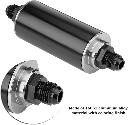 Miniatura 4 de AUCELI 50mm Filtro de combustible de gas en línea, filtro de aire con adaptador 6AN 8AN 10AN, accesorios de filtro de combustiblegasgasolina de
