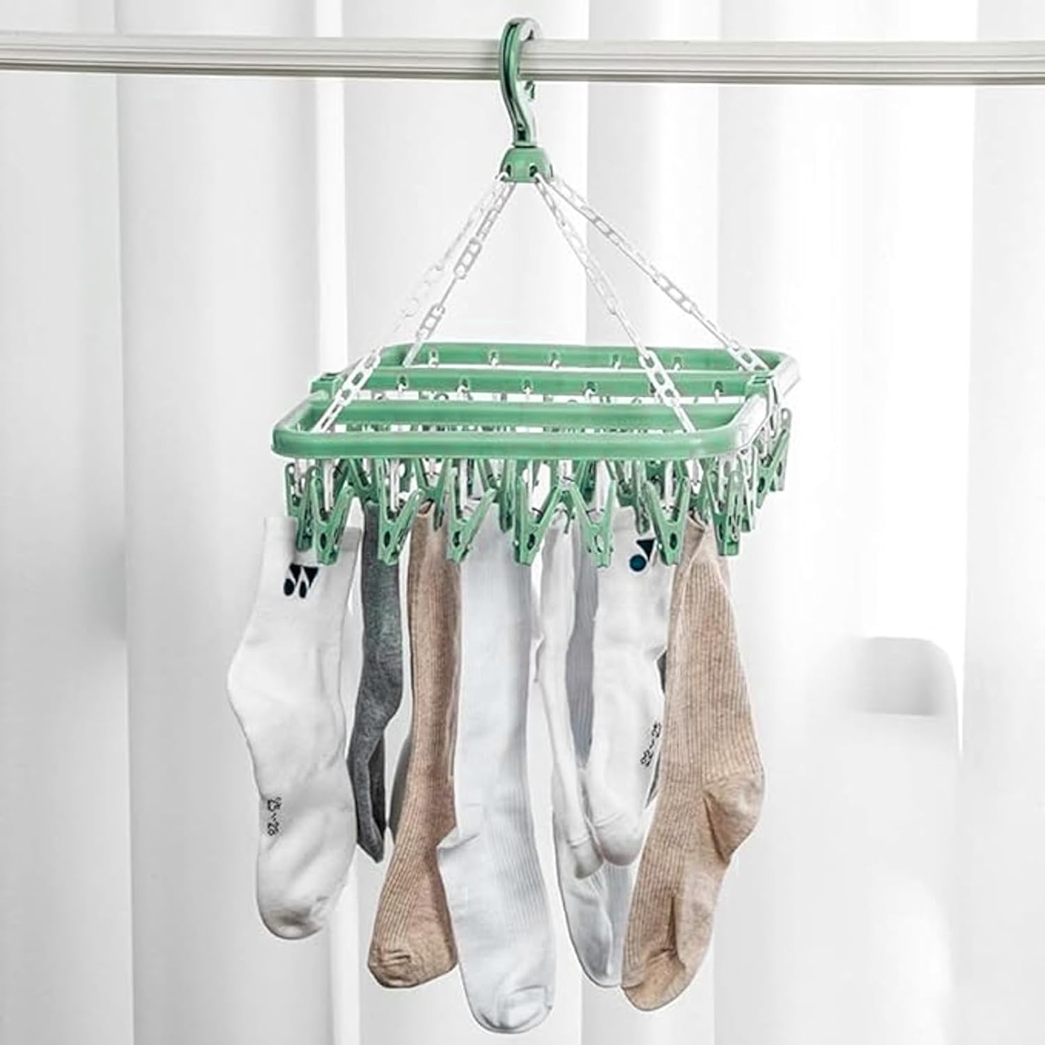 Clothes Drying Hanr Clips and Drip Foldable Hanging Ra