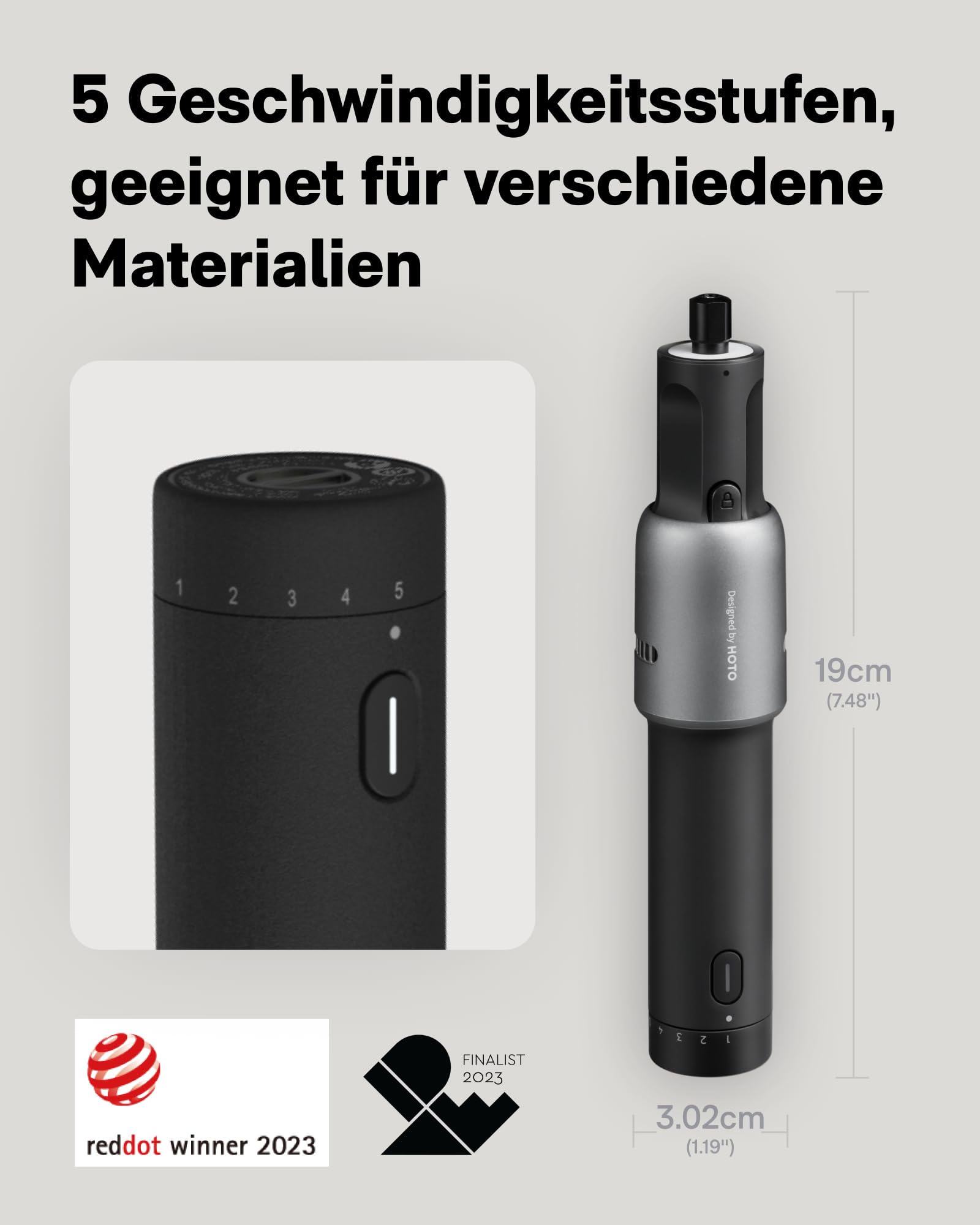 HOTO Akku Multifunktionswerkzeug 4V, 35 Drehwerkzeug Zubehörset, 2000mAh Rotationswerkzeug 5 Gang, Drehzahl 5000-25000 U/min, Typ-C, LED Ringlicht Schnitzen/Gravieren/Schleifen/Schneiden/Polieren