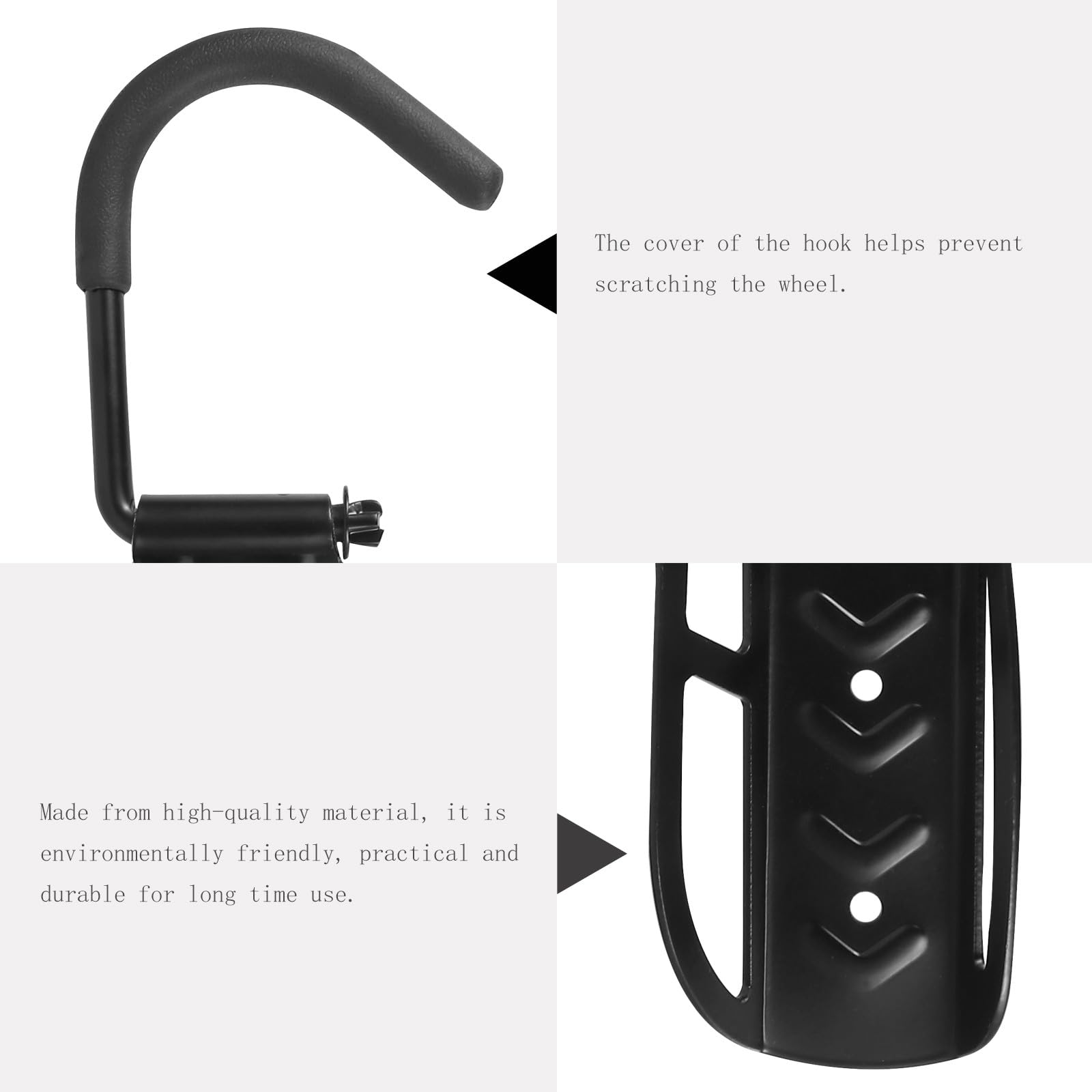 Didiseaon Soporte de Pared Capacidad de Carga de 50kg para Scooter y Bicicleta Gancho Metálico Negro para Montaje en Pared y Almacenamiento Vertical