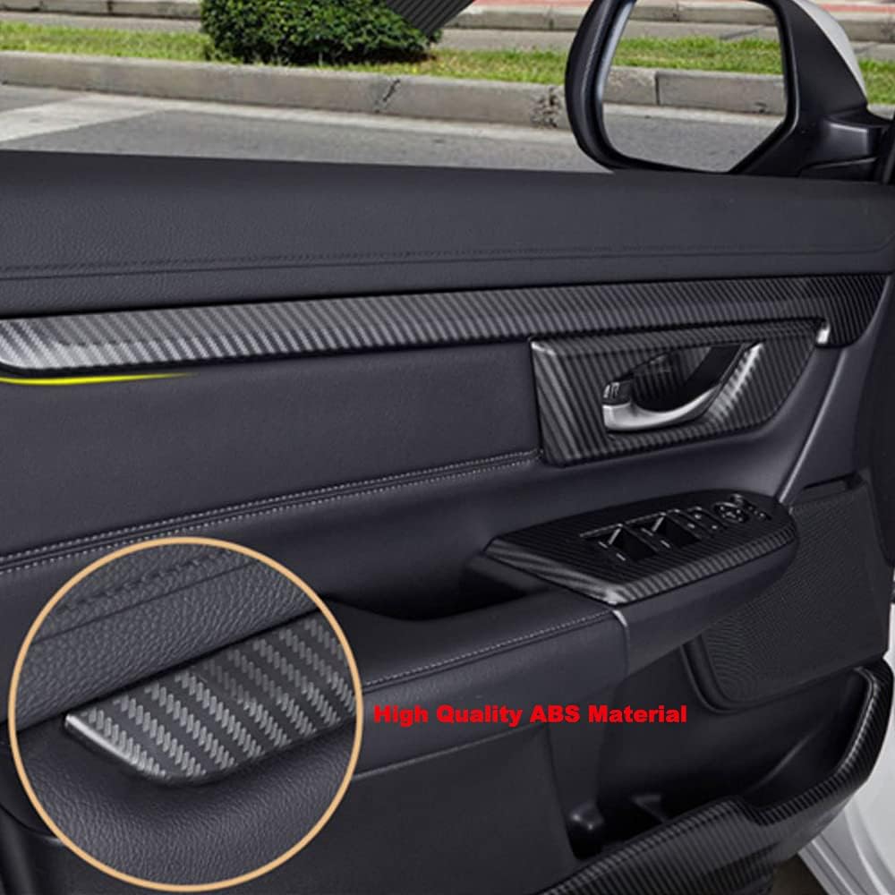 4PCS Interior Door Panel Stripe Cover Automobile Door Moulding Decoration Trim ABS Carbon Fiber Grain Inner Decal Accessories For Honda CRV 2017 2018 2019 2020 2021 2022