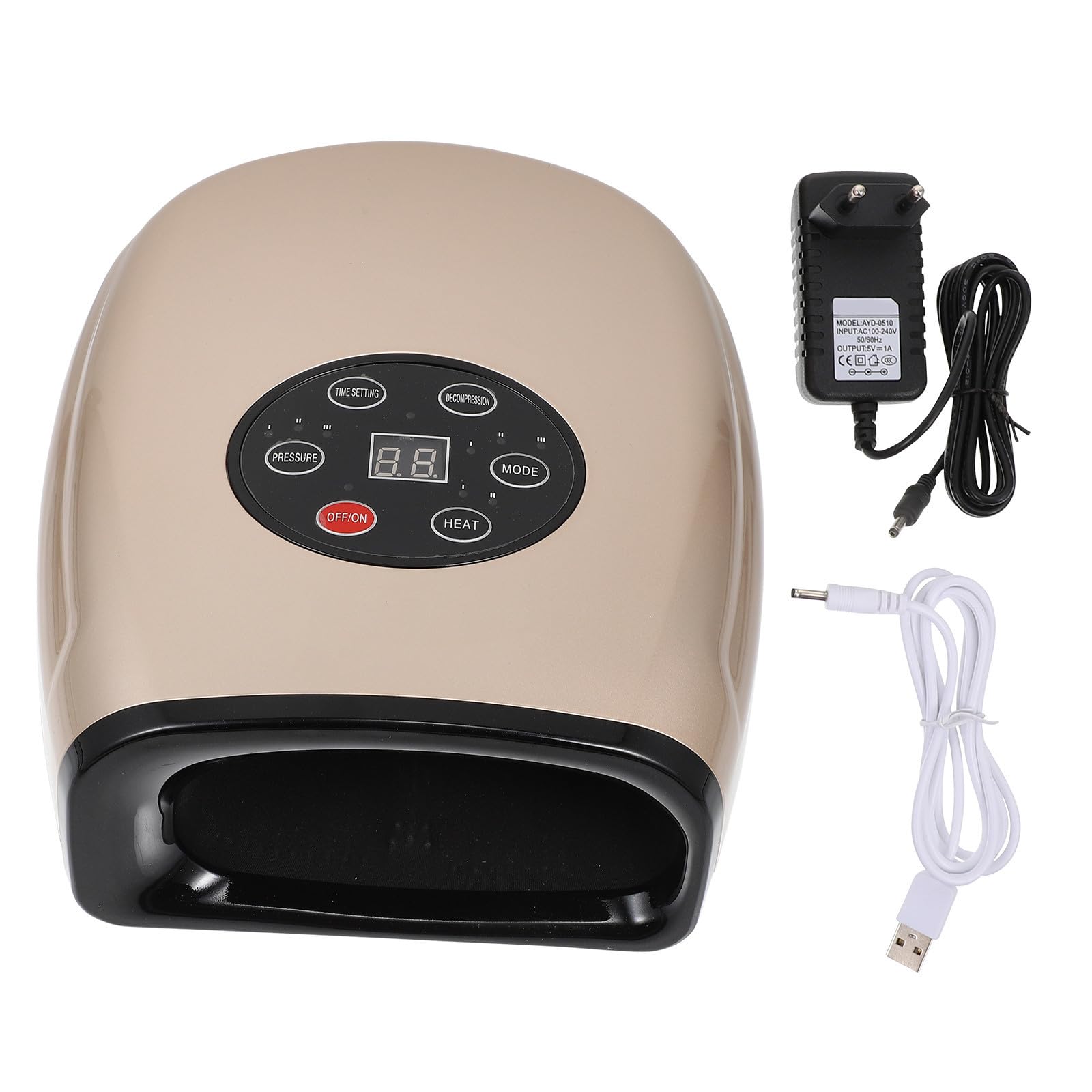Elektrisches Handflächenmassagegerät 2200mah 6w Gold | Kunststoff, 3 Stufen und 3 Modi, 5v 1a Ladeleistung, Leichtes Handgerät für Regelmäßige Anwendung