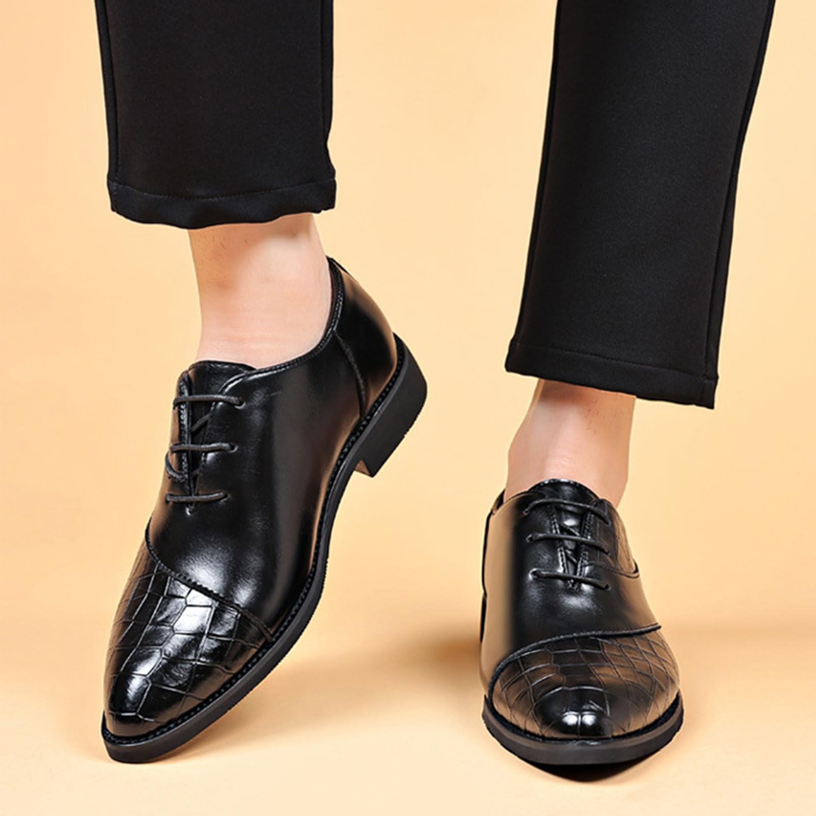 Scarpe Eleganti da Uomo Scarpe Formali con Punta | Stringate Classiche oxford in pelle PU Antiscivolo Business Matrimoni affari Cerimonia