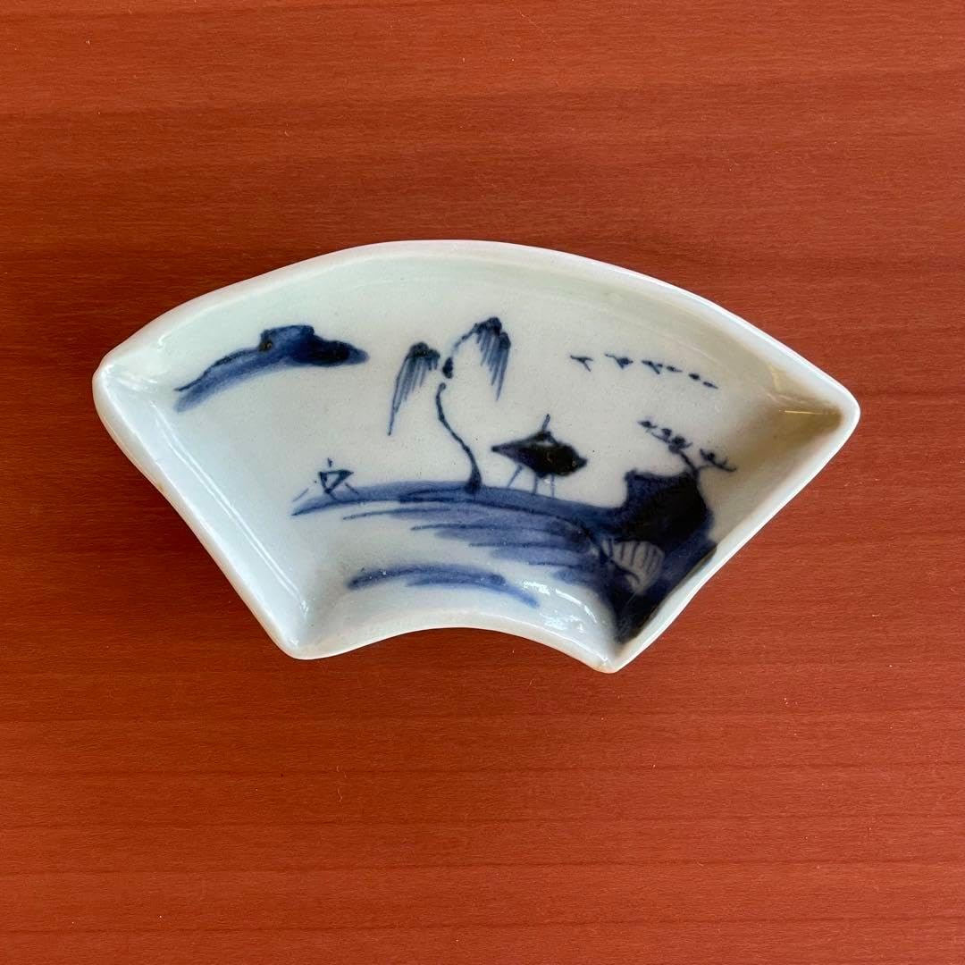 三洋陶器　龍峰窯　染付山水　富士形皿　富士山　三峰形　変形皿　龍峯 三洋陶器 龍峰窯 染付山水 富士形皿 富士山 三峰形 変形皿 龍峯 【公式