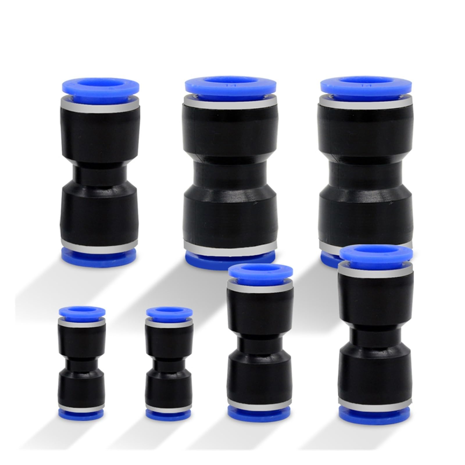 Tubo de conexión neumática de paso recto, 100 piezas de conexión neumática de PU de 4 mm a 16 mm, tubo de manguera de agua y aire, conectores de plástico rápidos de gas rectos a presión(Pu12(100pcs))
