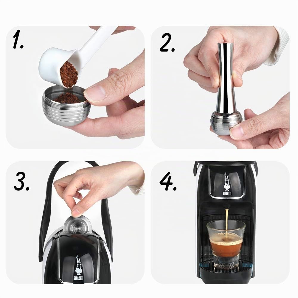 RECAFIMIL Filtro per caffè riutilizzabile in acciaio inox per macchine da caffè Bialetti