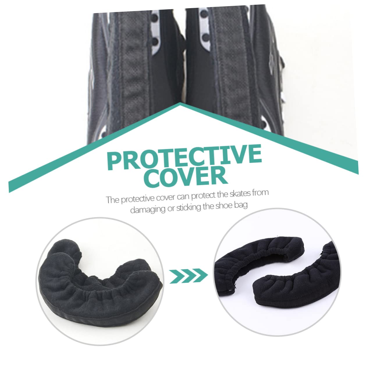 Toddmomy Protector De Patines Cubierta De La Hoja De Hockey Guardia Cubierta De Cuchilla De Hielo Accesorios Zapatos De Patinaje sobre Hielo Elástico Patines De Hielo Negro Franela