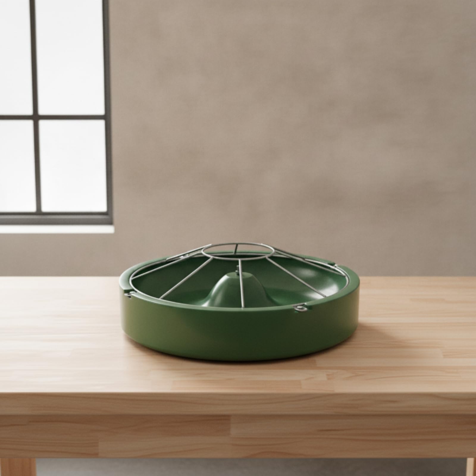 Mangiatoia per Suinetti con Telaio Metallico Zincato E Cono Centrale per Distribuzione Uniforme del Cibo nelle Gabbie Adatta per Uso Agricolo E, Nero, 52 Cm Doppio Strato 8 Fori