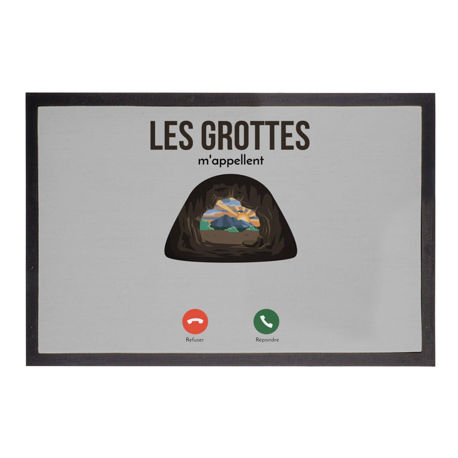 Paillasson gris évite les traces de pas tapis extérieur 75x50cm aventure
