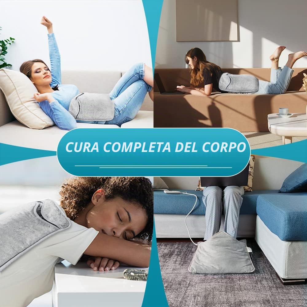 Cuplu 40X40 Scaldapiedi Elettrico, Scaldapiedi Accogliente, Spegnimento Automatico - Scaldapiedis Pantofole Lavabile a Riscaldamento Rapido for piede,Schiena E Corpo Intero Per Donne Uomini (Grigio)