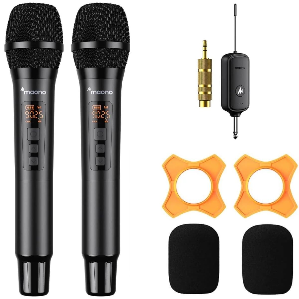 Maono WM760 A2 - Wireless microphone system with 2 microphones and receiver, black - Image 4