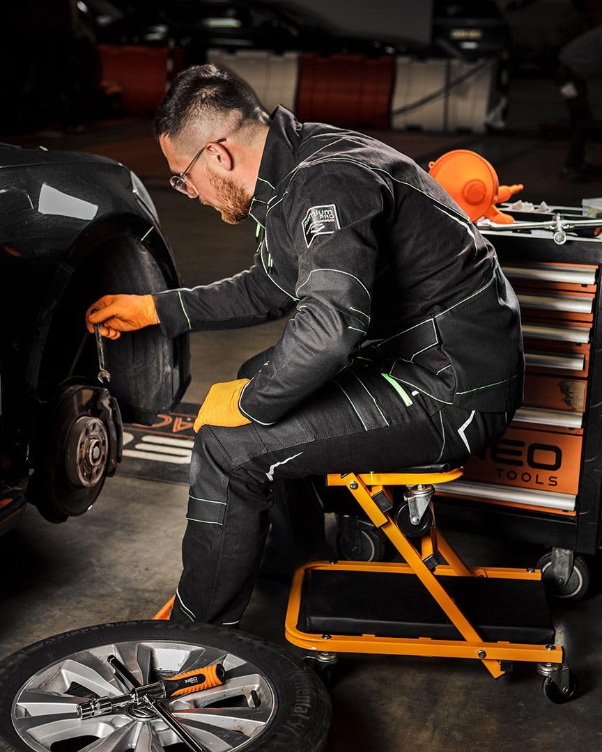NEO TOOLS Abbigliamento da lavoro: set tuta da lavoro con giacca da lavoro e pantaloni da lavoro, set di vestiti da lavoro per meccanici, set di abbigliamento da lavoro robusto molte tasche cotone