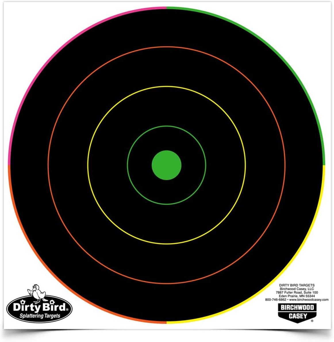 Birchwood Casey 8" Dirty Bird Paper Bullseye Shooting Targets