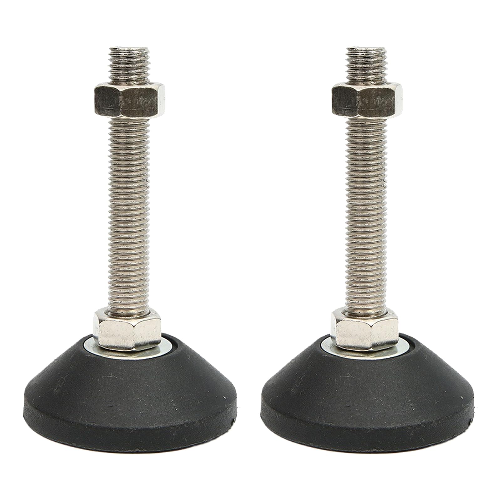 BORDSTRACT Rubber Base Levelers, 2 Pcs M8 Adjustable Furniture Legs, Threaded Metal Leveling Feet, Easily Adjustable Furniture Levelers, for All Types of Furniture Feet, Shelf(D40*M8*L30) — image 1