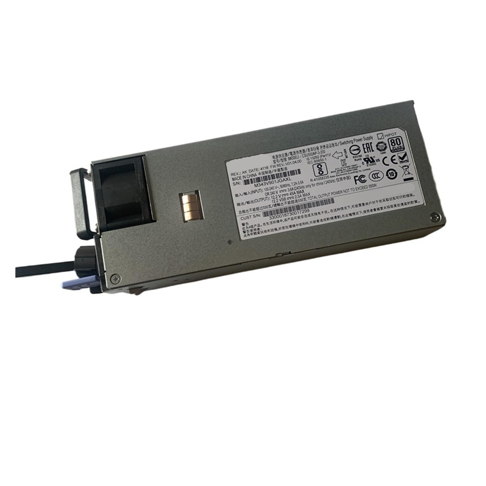 KSZHZYMGX 550W Power Supply CSU550AP-3-200