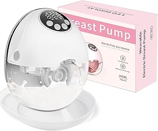 Milchpumpe Elektrisch Tragbare, Elektrische Milchpumpe Handsfree 4 Modi 12 Stufen mit 17/19/21 mm komfortabler Flansch, Privat, mit Ersatzzubehör im Lieferumfang Weiß (1 Pack)