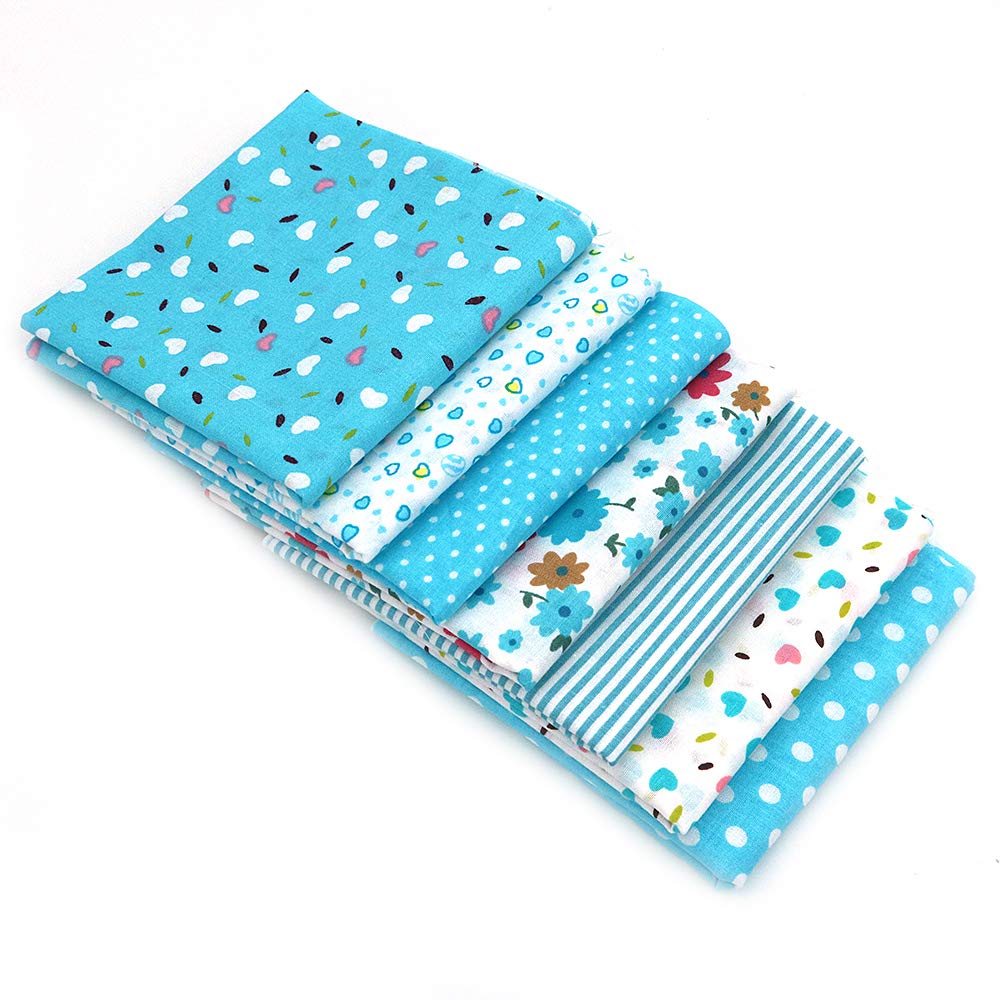 Lot De 7 Tissus Patchwork En Coton - 50x50 Cm, Motifs Différents, Pour Couture, Quilting, DIY Et Décoration