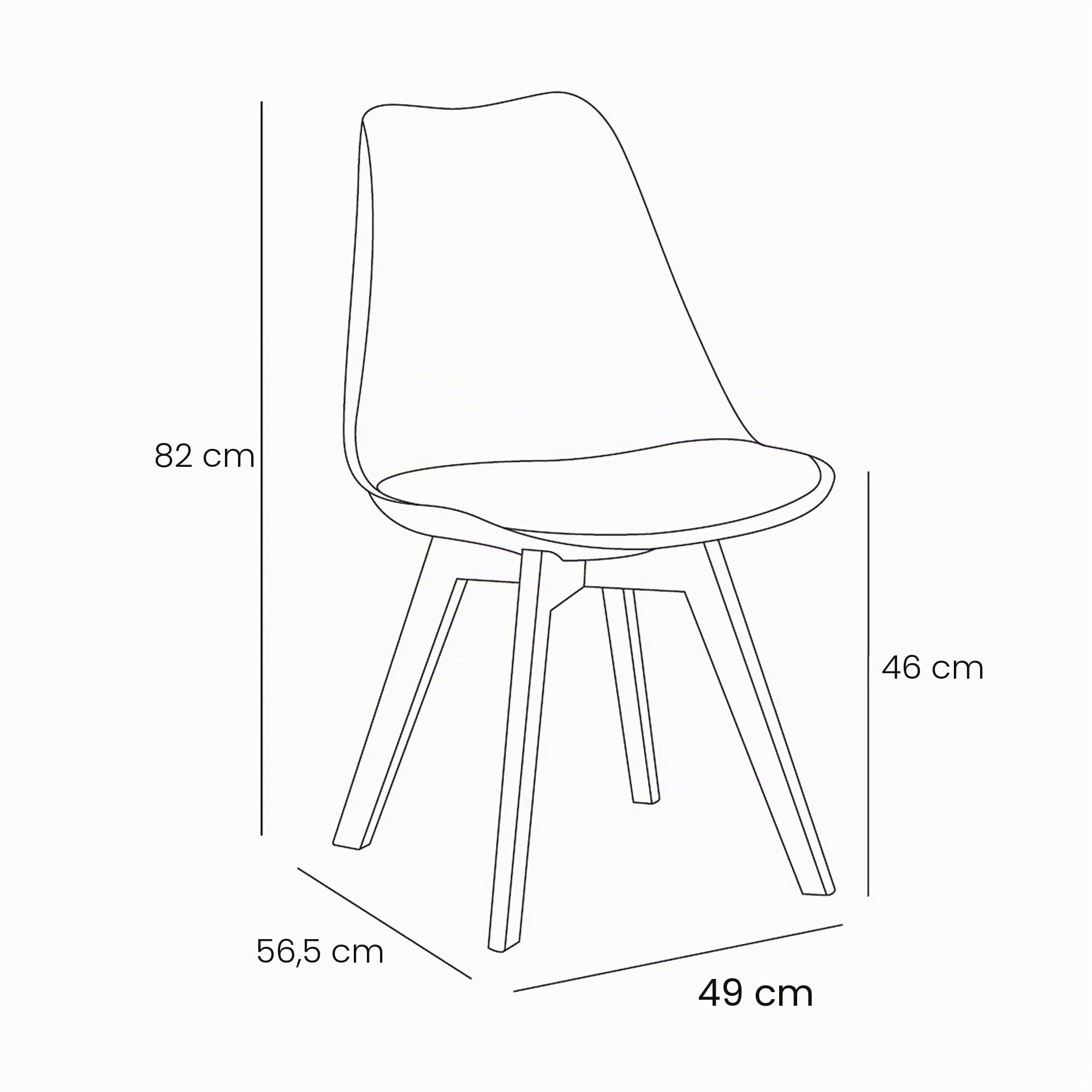 mcc direct Chaises de cuisine en un ensemble de 4 chaises de cuisine, chaise de bureau, chaise lounge, chaise design Eva (gris)