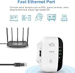 WiFi Extender Signal Booster, Covers Up to 1200 Sq.ft and 30 Devices, 300Mbps &2.4GHz WiFi Range Extender,Wireless Repeater, Internet Booster with Ethernet Ports, WPS Setup, Alexa Compatible