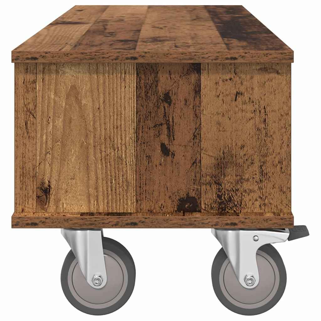 TV Lowboard Altholz 100 x 35 x 35 cm aus Holzwerkstoff, Modernes Sideboard mit Stauraum, Kabelmanagement, Minimalistisches Design für Wohnzimmer Büro Schlafzimmer