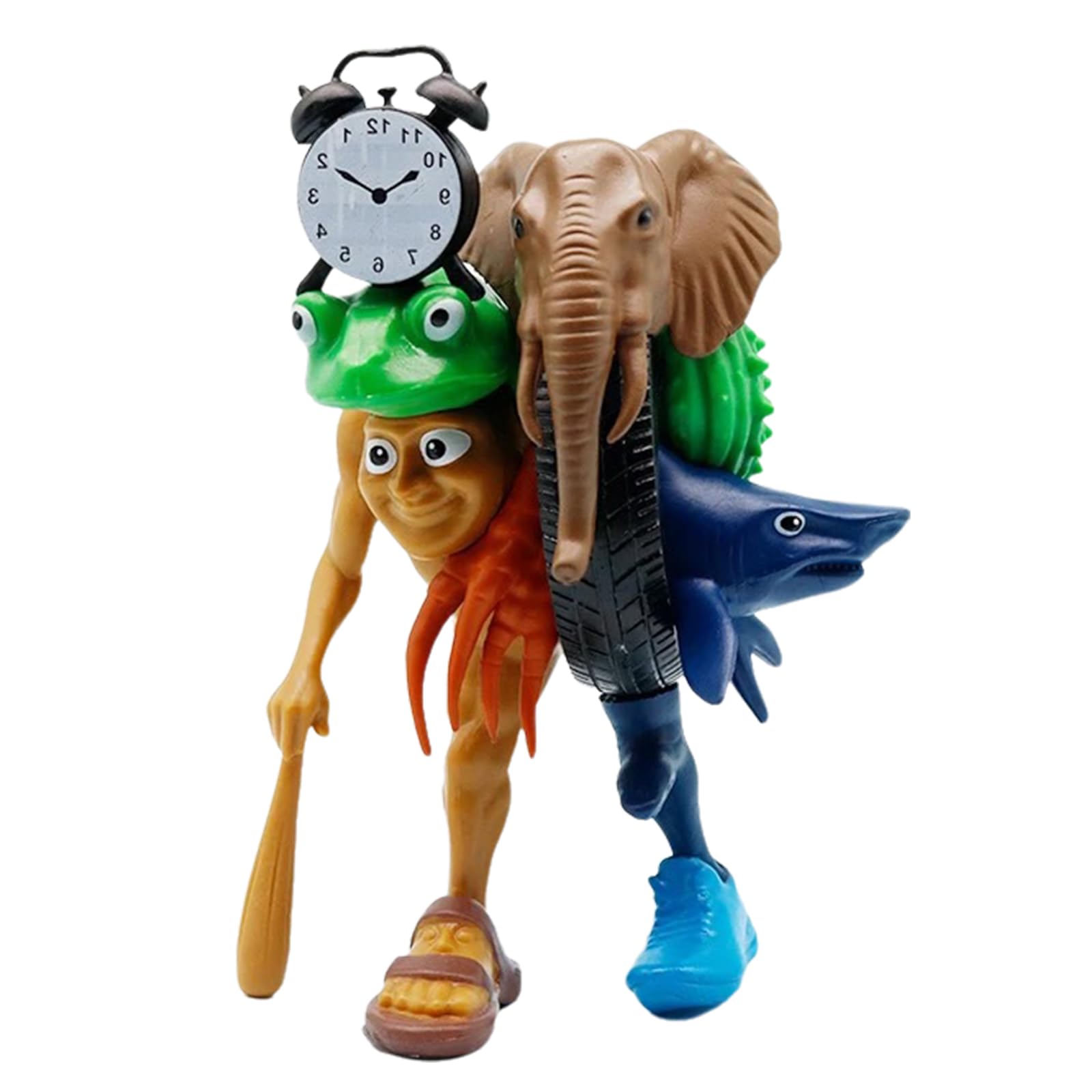 18cm Italian Brainrot Collectible Figures, Detachable Hybrid Creature Desktop Ornaments, Tralalero Tralala