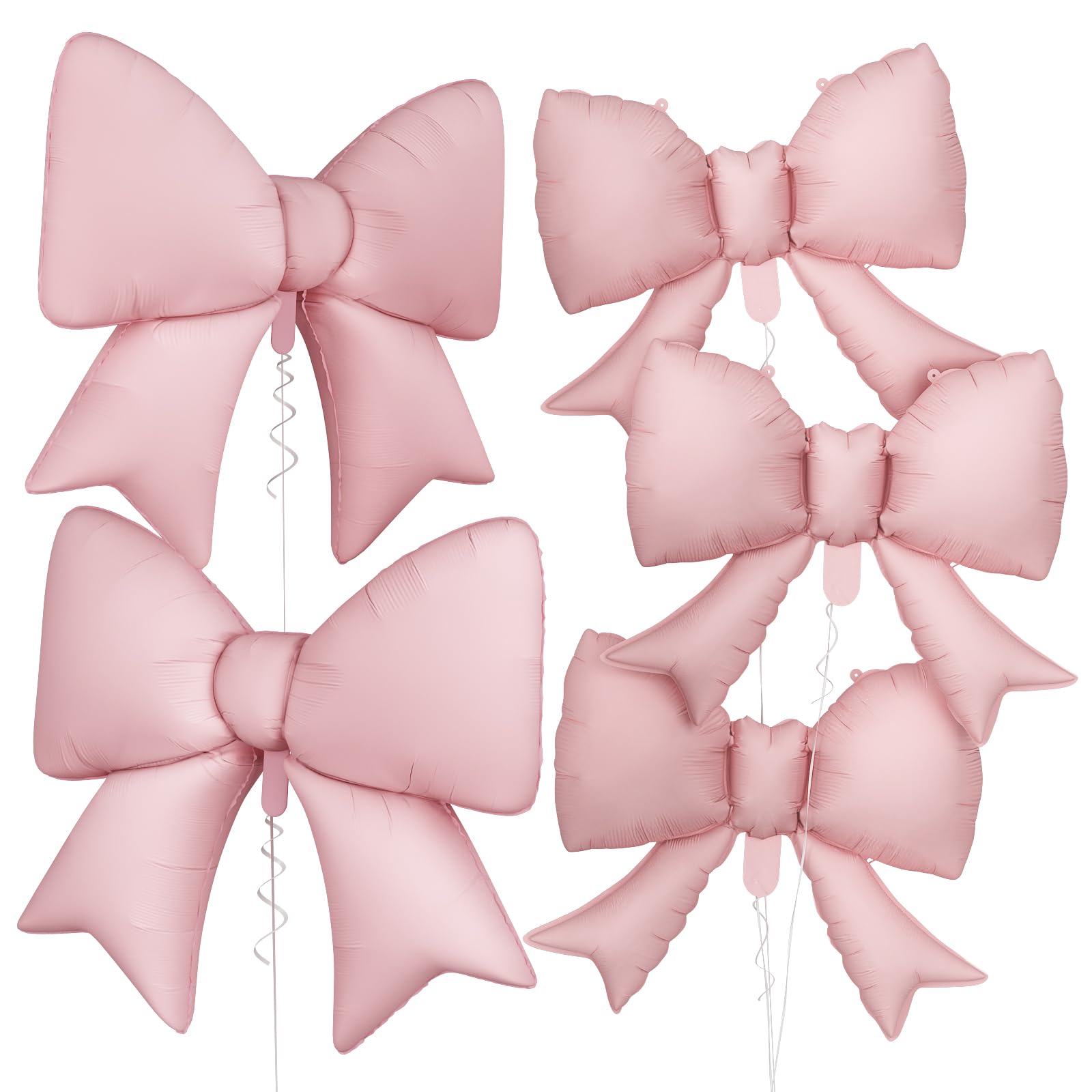 Pink Bow Foil Balloons 38in 21in Different Sizes Pink Bow Theme Coquette Party Decorations for Girls Women Birthday Baby Shower Bridal Shower Engagement Wedding Bachelorette Anniversary Decorations