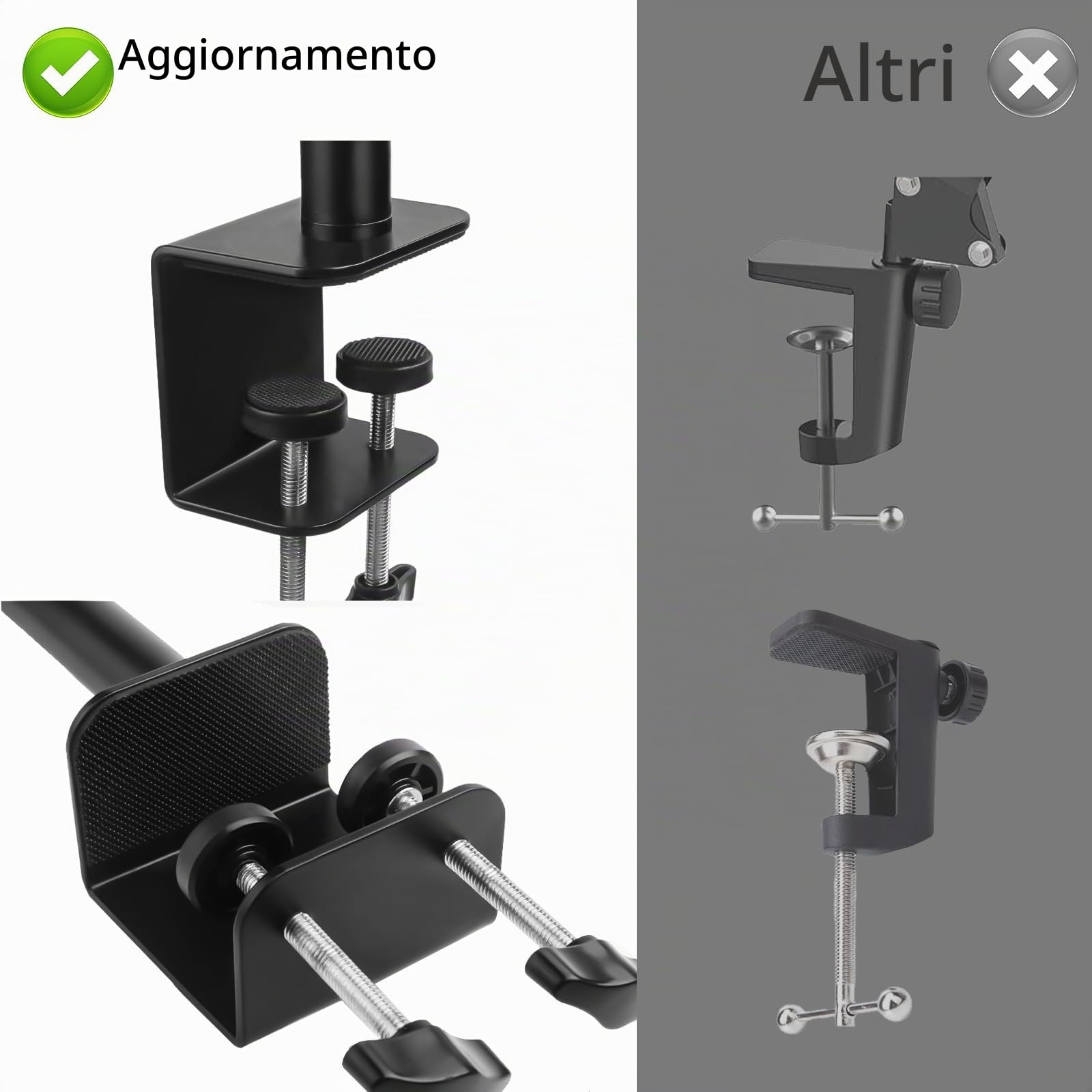Asta Microfono Scrivania, Braccio microfono per Blue Yeti HyperX QuadCast SoloCast Elgato Wave Q2U Fifine K669B, Supporto Microfono da Tavolo con Adattatore da 5/8" 1/4"