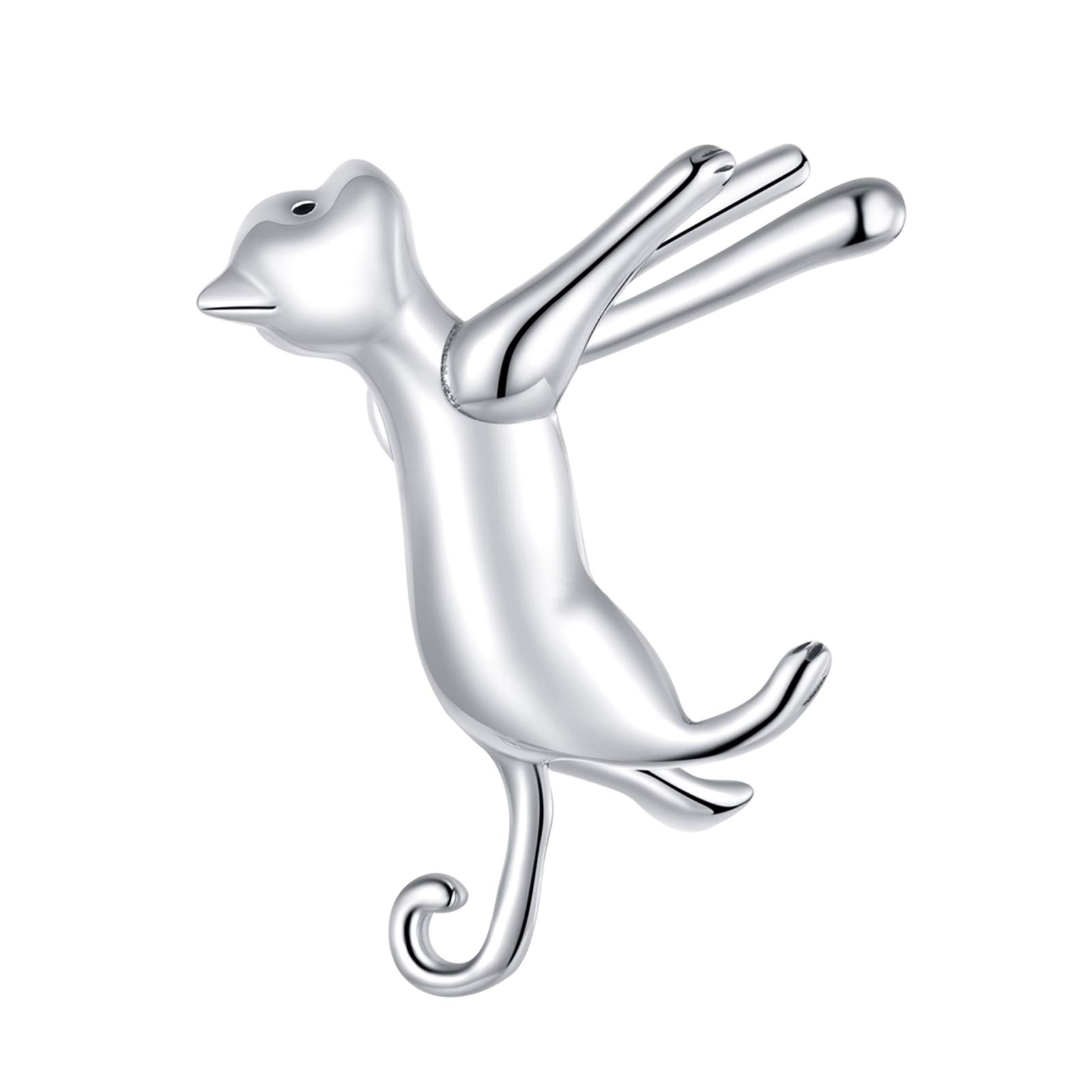 Boucles d'oreilles chat en argent 925 mignonnes et discrètes - 8