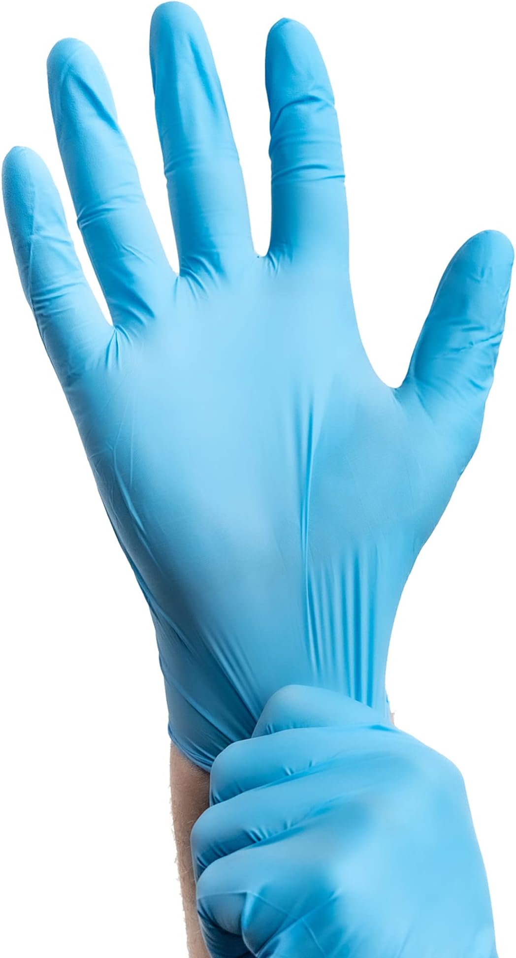 Specialty Resin & Chemical Blue Nitrile Gloves (Large) | Industrial-Grade Disposable Gloves | Posi-Shield Powder-Free Gloves | Ambidextrous Latex-Free Gloves with Rolled Cuff | 100 Blue Gloves per Box