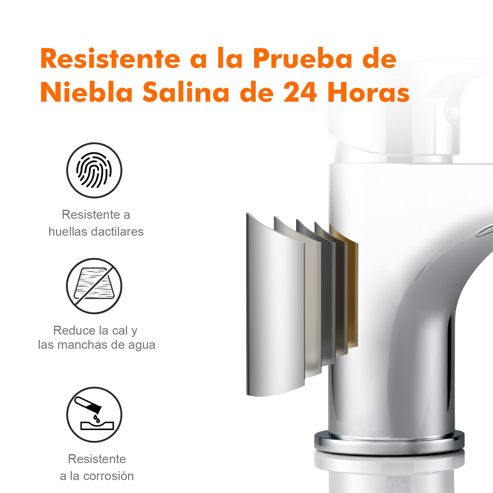 GRIFEMA Grifo Lavabo Monomando para Baño, Latón Cromado Resistente, Agua Fría y Caliente, Cartucho Cerámico Silencioso, Instalación Fácil, Altura de Salida 74 mm, G11003