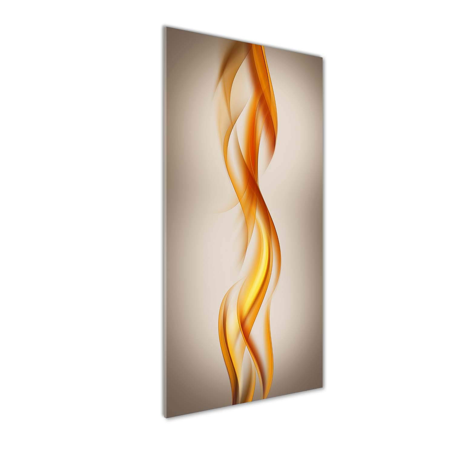 Décoration murale verre trempé 50x125cm panoramique art moderne vagues
