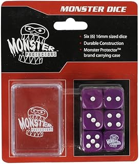 Dice - Monster Protectors Set of 6 D6 Logo Die with Pocket Carrying Case (Purple)