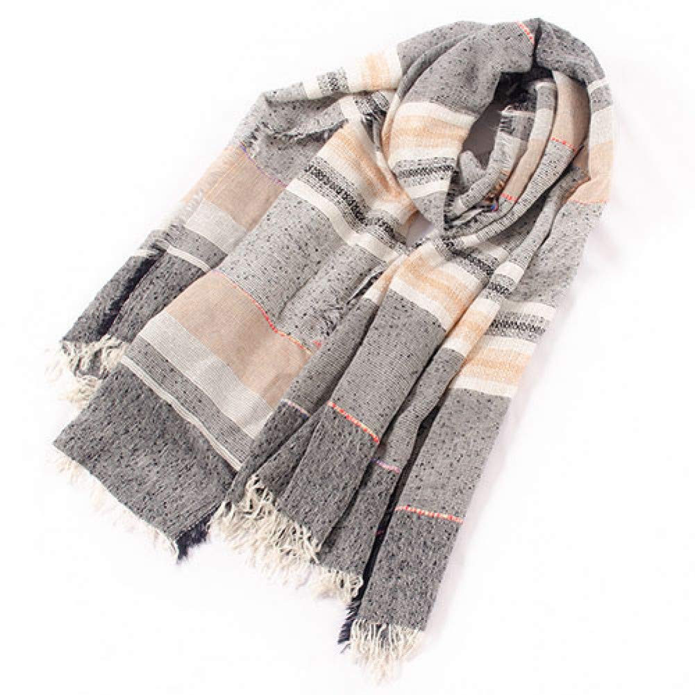 Écharpe rayé femmes hiver en maille épaisse et finitions boucle haut de gamme
