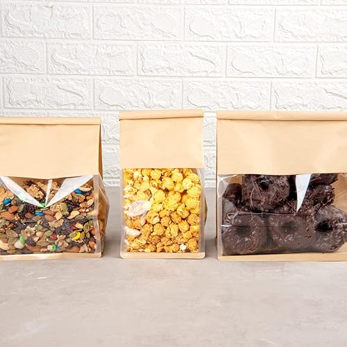 Miniatura 6 de Restaurantware Bag Tek - Bolsas de lazo de lata de 5.1 x 4.1 x 11.2 pulgadas con ventanas, 100 bolsas resellables para panadería con ventanas, parte