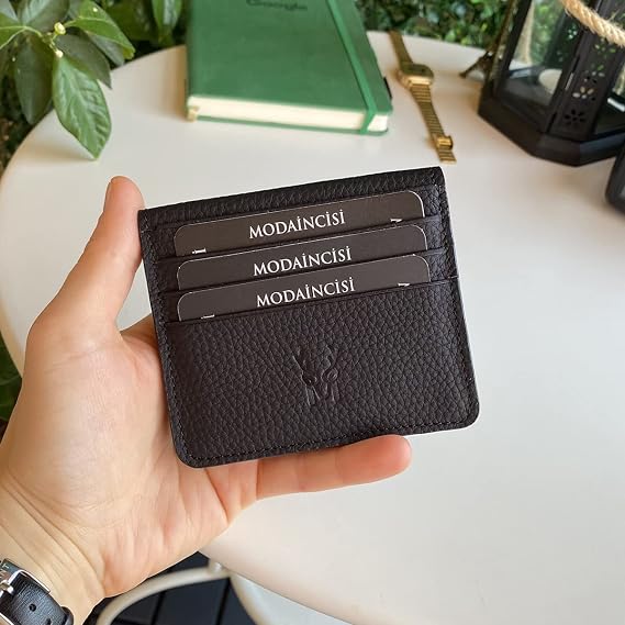 Modica Sazara – Genuine Leather Super Slim Minimalist Wallet, Modern Design, Casual Use, Slim Card Holder