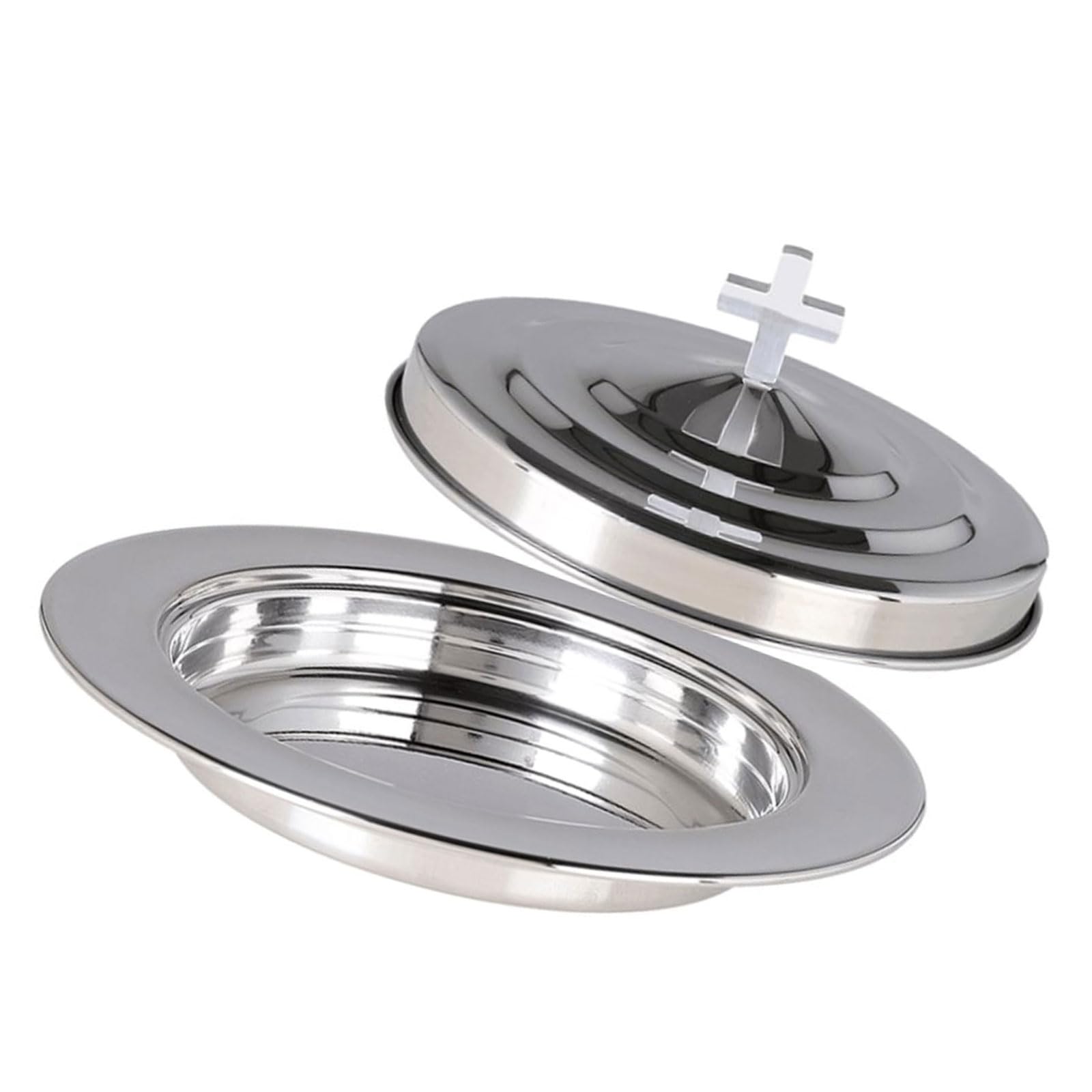 Space-Saving 304 Stainless Communion Tray Stackable Design with Lid, Ideal for Sacraments & Ceremonies Religious Event Serving