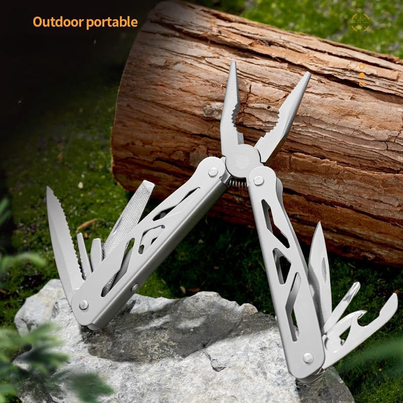 Miniatura 6 de Mini multiherramienta 12 en 1, alicates de punta de aguja, cuchillo de bolsillo, llavero, abrebotellas, regalos para hombres, equipo de campamento,